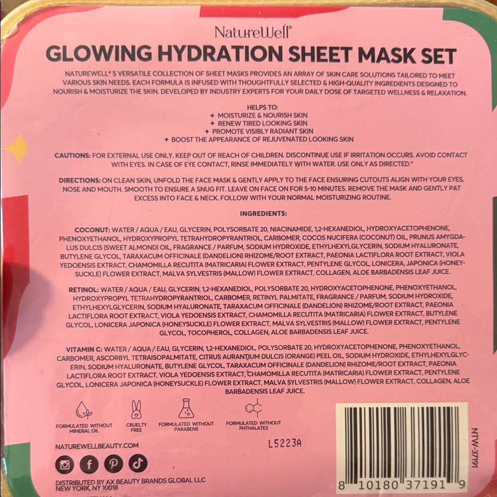 Glowing Hydration Sheet Mask Set - NIP 8 masks and Spa Headband 🧖🏻‍♀️ - Picture 2 of 3